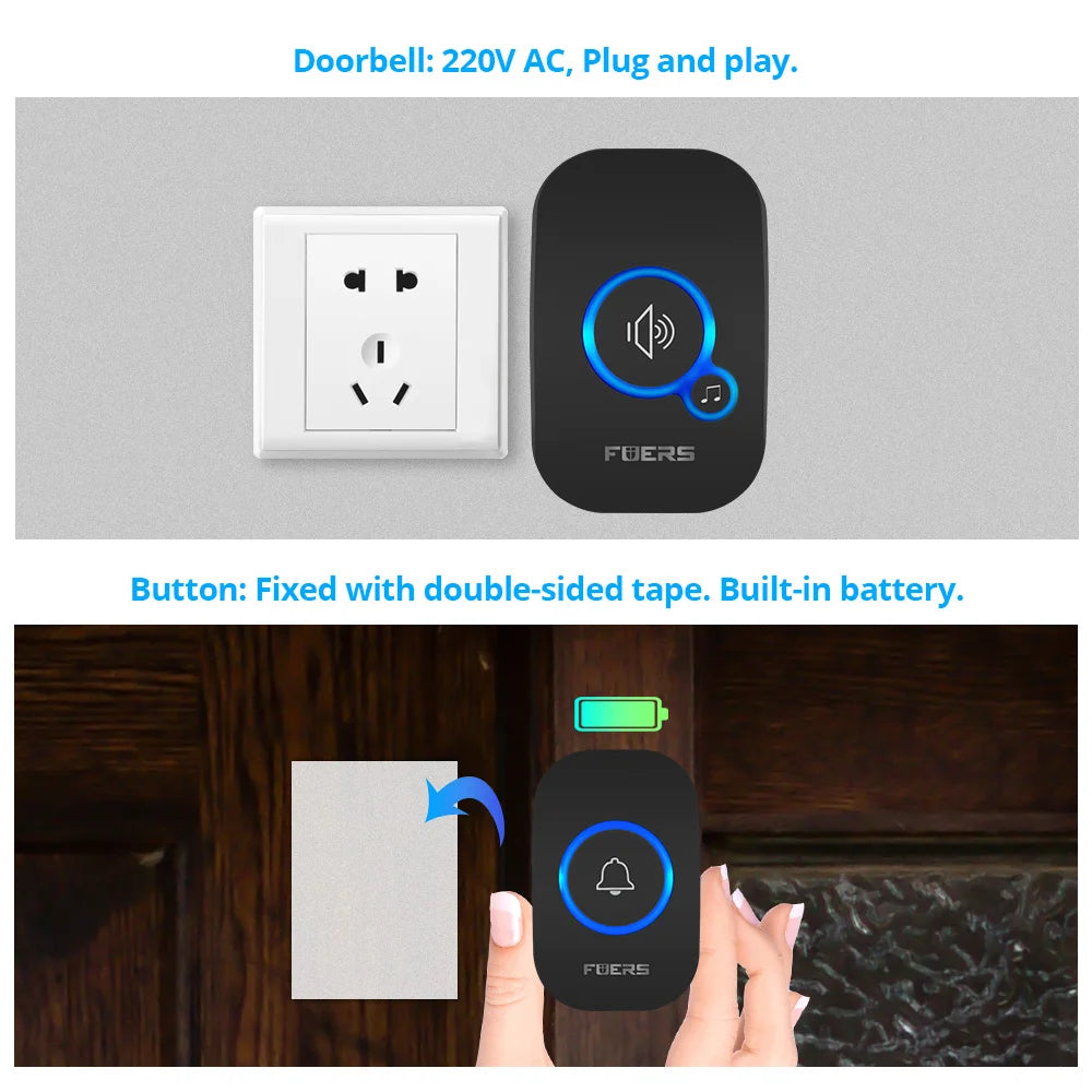 Fuers Wireless Doorbell 150M