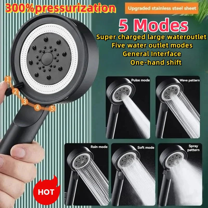 Adjustable High-Pressure Shower Head